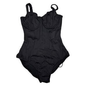 TA3 Lifty One Piece Swimsuit XL Reg/Long B/C Black Lace Up Back Sculpting NWT